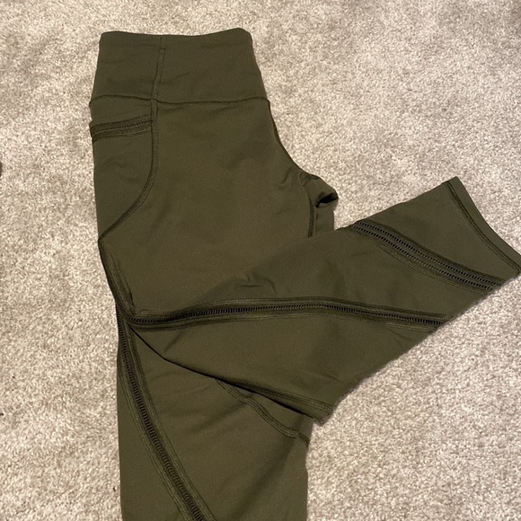 Victoria Secret Olive Green 7/8 leggings with matching tank - Picture 3 of 5
